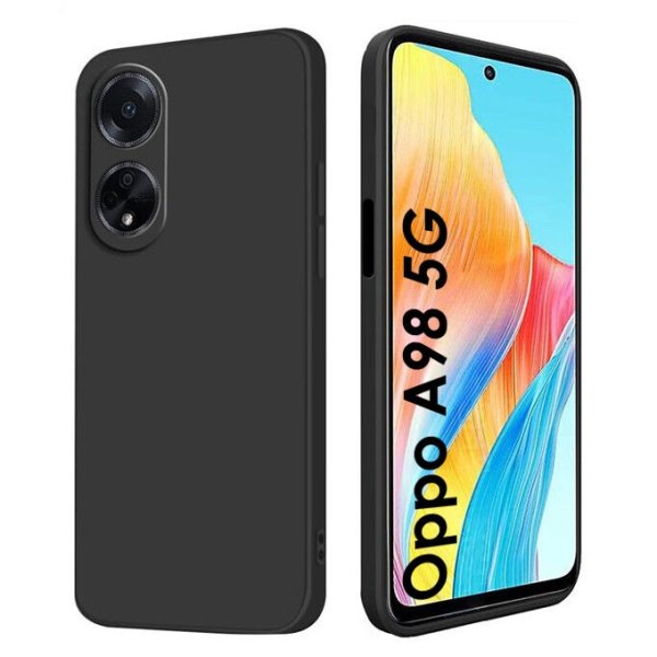 CUSTODIA per OPPO A98 5G - IN GEL TPU SILICONE SLIM COLORE NERO SATINATO