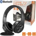 CUFFIA TV SENZA FILO CON TASTI FUNZIONE E DISPOSITIVO DI CONNESSIONE AD INFRAROSSI FINO A 30 MT COLORE NERO TM-YH690 TECHMADE