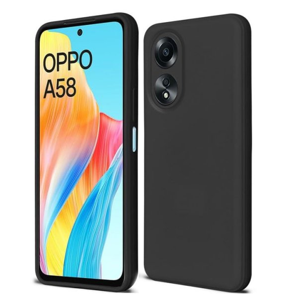 CUSTODIA per OPPO A58 4G IN GEL TPU SILICONE SLIM COLORE NERO SATINATO