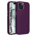 CUSTODIA per APPLE IPHONE 15 (6.1") IN GEL TPU SILICONE COLORE VIOLA CON CORNICE FOTOCAMERA E COPRI TASTI METALLIZZATI