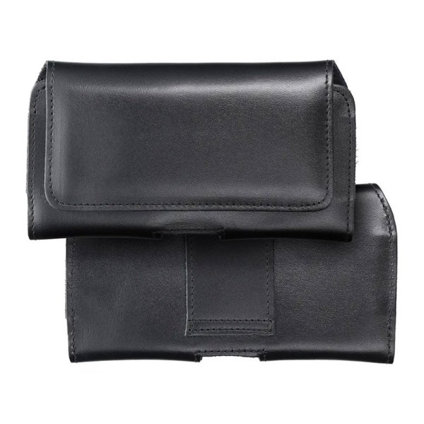 CUSTODIA ORIZZONTALE DA CINTA MISURA 3XL UNIVERSALE IN VERA PELLE per DISPOSITIVI CON DIMENSIONE MASSIMA 17×9×1,5CM  COLORE NERO