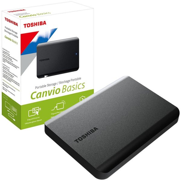 HARD DISK ESTERNO 2,5" 4TB CON TECNOLOGIA SUPERSPEED USB 3.2 GEN 1 COLORE NERO FINITURA OPACA HDTB540EK3CA TOSHIBA