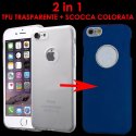 CUSTODIA 2 IN 1 per APPLE IPHONE 7, IPHONE 8 (4.7") - GEL TPU SEMITRASPARENTE + SCOCCA RIGIDA RIMOVIBILE COLORE BLU