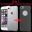 CUSTODIA 2 IN 1 per APPLE IPHONE 7, IPHONE 8 (4.7") - GEL TPU SEMITRASPARENTE + SCOCCA RIGIDA RIMOVIBILE GRIGIO