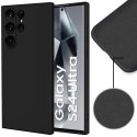 CUSTODIA per SAMSUNG GALAXY S24 ULTRA (SM-S928) IN SILICONE EFFETTO SOFT TOUCH CON INTERNO IN MICROFIBRA COLORE NERO