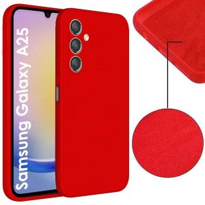 CUSTODIA per SAMSUNG GALAXY A25 (SM-A256) IN SILICONE EFFETTO SOFT TOUCH CON INTERNO IN MICROFIBRA COLORE ROSSO