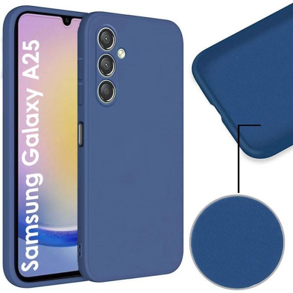 CUSTODIA per SAMSUNG GALAXY A25 (SM-A256) IN SILICONE EFFETTO SOFT TOUCH CON INTERNO IN MICROFIBRA COLORE BLU