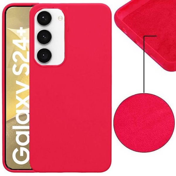 CUSTODIA per SAMSUNG GALAXY S24 PLUS (SM-S926) IN SILICONE EFFETTO SOFT TOUCH CON INTERNO IN MICROFIBRA COLORE ROSSO