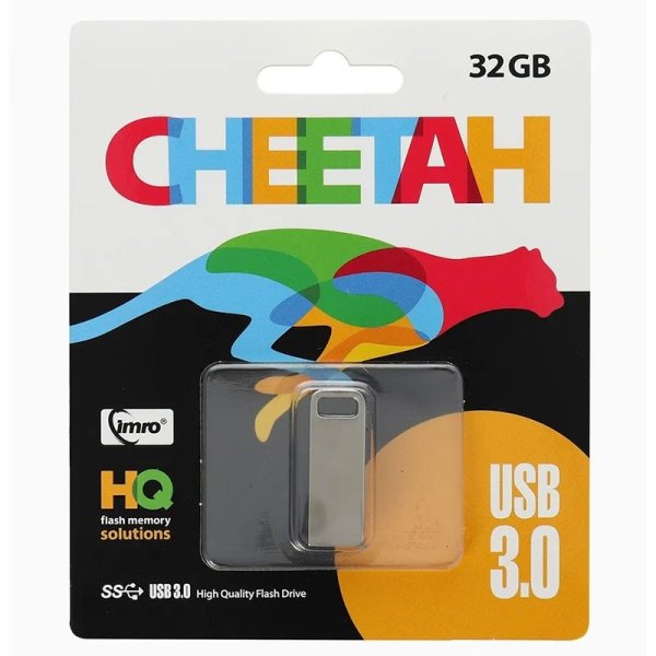 PEN DRIVE 32GB USB 3.0 CON ASOLA DI AGGANCIO COLORE SILVER IMRO CHEETAH