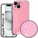 CUSTODIA per APPLE IPHONE 15 (6.1") IN GEL TPU SILICONE 2mm CON INTERNO IN MICROFIBRA COLORE ROSA CON GLITTER