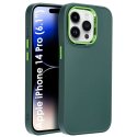 CUSTODIA per APPLE IPHONE 14 PRO (6.1") IN GEL TPU SILICONE COLORE VERDE CON CORNICE FOTOCAMERA E COPRI TASTI METALLIZZATI