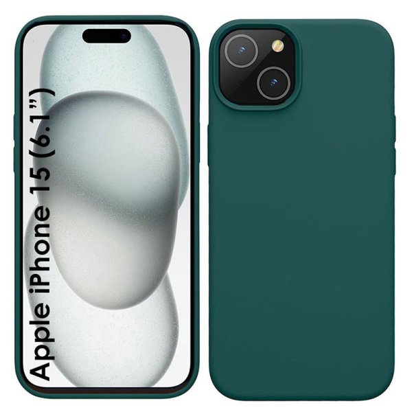 CUSTODIA per APPLE IPHONE 15 (6.1") IN GEL TPU SILICONE SLIM COLORE VERDE SATINATO