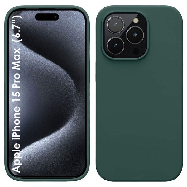 CUSTODIA per APPLE IPHONE 15 PRO MAX (6.7") IN GEL TPU SILICONE SLIM COLORE VERDE SATINATO