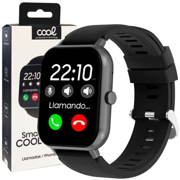 SMARTWATCH COOL FOREST BLUETOOTH IP67 - PUO' EFFETTUARE E RISPONDERE ALLE CHIAMATE, AVVISO NOTIFICHE E CINTURINO IN GOMMA NERO