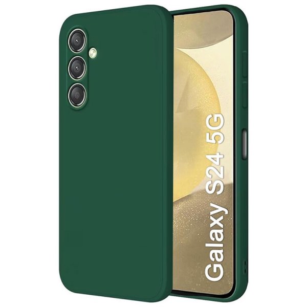 CUSTODIA per SAMSUNG GALAXY S24 (SM-S921) IN GEL TPU SILICONE SLIM COLORE VERDE SATINATO