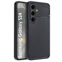 CUSTODIA per SAMSUNG GALAXY S24 (SM-S921) IN GEL TPU SILICONE NERO EFFETTO CARBONIO CON FORO FOTOCAMERE SAGOMATO