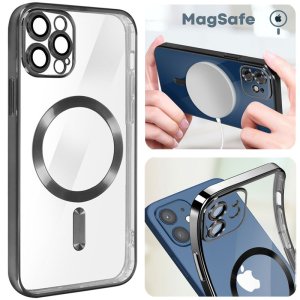 CUSTODIA per APPLE IPHONE 15 PRO IN TPU A 360° (COMPRESE FOTOCAMERE) DETTAGLI CROMATI TITANIO E COMPATIBILE CON RICARICA MAGSAFE