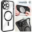 CUSTODIA per APPLE IPHONE 15 PRO IN TPU A 360° (COMPRESE FOTOCAMERE) DETTAGLI CROMATI NERI E COMPATIBILE CON RICARICA MAGSAFE