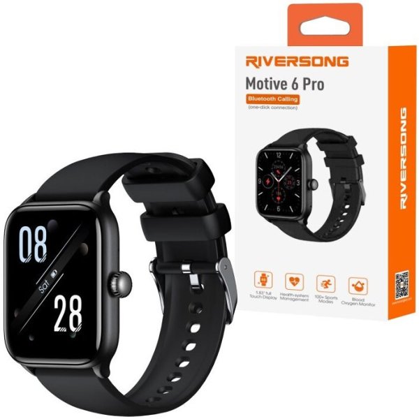 SMARTWATCH RIVERSONG MOTIVE 6 PRO SW62 PUO' EFFETTUARE E RISPONDERE ALLE CHIAMATE CON CINTURINO IN TPU COLORE GRIGIO SCURO