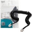 CAVO PER CORNETTA TELEFONICA A SPIRALE UAE CON CONNETTORI RJ10 4P4C M/M LUNGHEZZA 4 MT COLORE NERO AK-460101-040-S DIGITUS