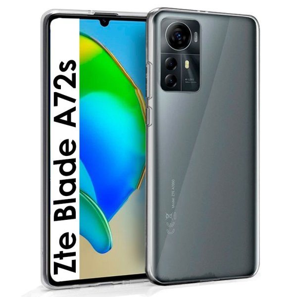 CUSTODIA per ZTE BLADE A72S IN GEL TPU SILICONE TRASPARENTE