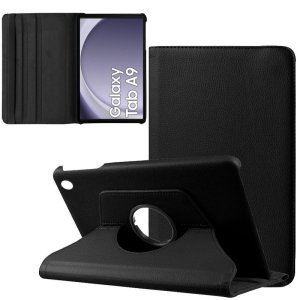 CUSTODIA per SAMSUNG GALAXY TAB A9 (8.7") - BOOK IN SIMILPELLE GIREVOLE CON STAND E CHIUSURA CON ELASTICO COLORE NERO