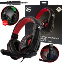 CUFFIE GAMING SOUNDGAME CON CONNETTORE JACK 3,5mm, MICROFONO RIPIEGABILE E REGOLATORE VOLUME NERE/ROSSE PC13 FENNER