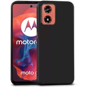 CUSTODIA per MOTOROLA MOTO G24, MOTO G04, MOTO G04S, MOTO E14 IN GEL TPU SILICONE SLIM COLORE NERO SATINATO