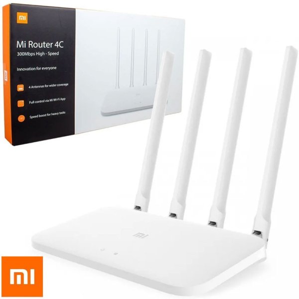 MI ROUTER 4C Wi-Fi 300Mbps CON 4 ANTENNE OMNIDIREZIONALI, 64MB DI MEMORIA E GESTIONE TRAMITE APP COLORE BIANCO DVB4231GL XIAOMI