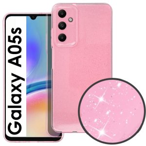 CUSTODIA per SAMSUNG GALAXY A05s (SM-A057) IN GEL TPU SILICONE 2mm CON INTERNO IN MICROFIBRA COLORE ROSA CON GLITTER