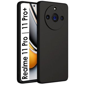 CUSTODIA per REALME 11 PRO, 11 PRO PLUS IN GEL TPU SILICONE COLORE NERO SATINATO