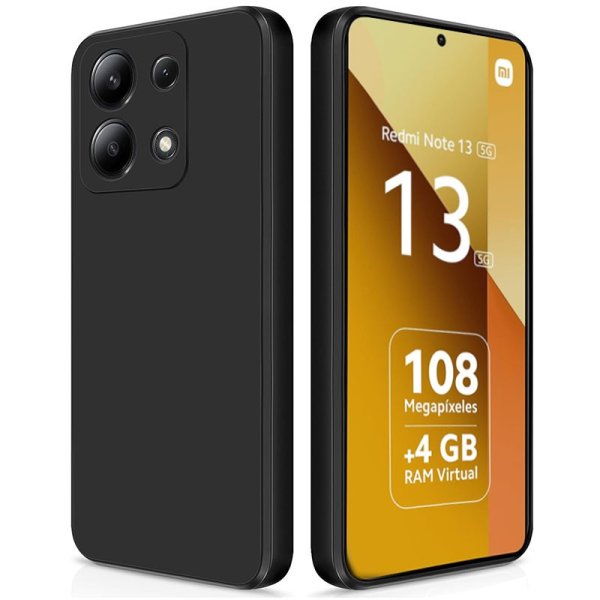 CUSTODIA per XIAOMI REDMI NOTE 13 5G IN GEL TPU SILICONE SLIM COLORE NERO SATINATO