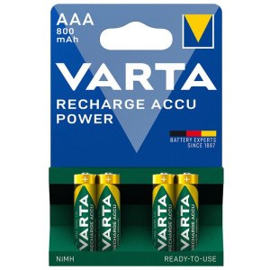 BATTERIE MINISTILO RICARICABILI AAA 800mAh 1,2V HR03 PRECARICATE (READY TO USE) CONFEZIONE DA 4PZ VARTA 56703 BLISTER