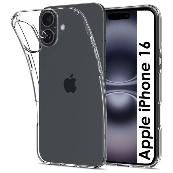 CUSTODIA per APPLE IPHONE 16 (6.1") IN GEL TPU SILICONE 1,8mm TRASPARENTE