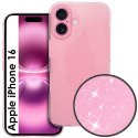 CUSTODIA per APPLE IPHONE 16 (6.1") IN GEL TPU SILICONE 2mm CON INTERNO IN MICROFIBRA COLORE ROSA CON GLITTER