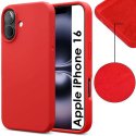 CUSTODIA per APPLE IPHONE 16 (6.1") IN TPU SILICONE COLORE ROSSO CON EFFETTO SOFT TOUCH ED INTERNO IN MICROFIBRA