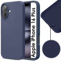 CUSTODIA per APPLE IPHONE 16 PLUS (6.7") IN TPU SILICONE COLORE BLU CON EFFETTO SOFT TOUCH ED INTERNO IN MICROFIBRA