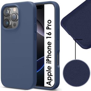 CUSTODIA per APPLE IPHONE 16 PRO (6.3") IN TPU SILICONE COLORE BLU CON EFFETTO SOFT TOUCH ED INTERNO IN MICROFIBRA