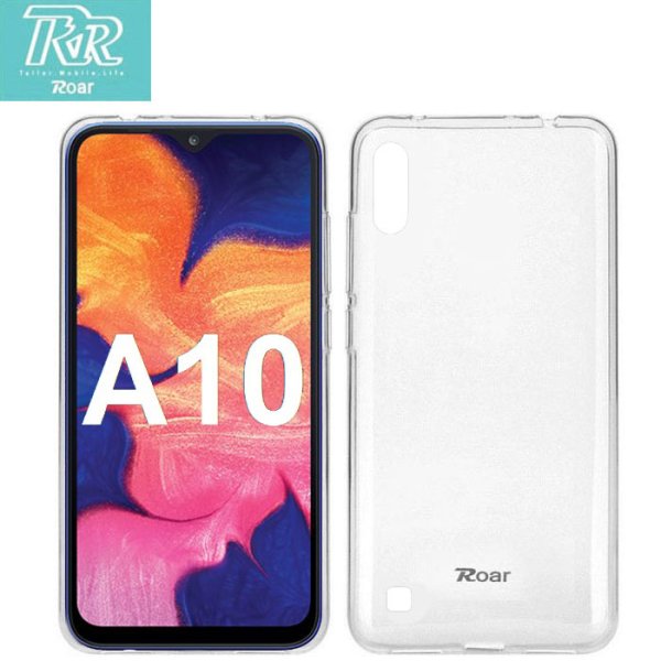 CUSTODIA per SAMSUNG GALAXY A10 (SM-A105) IN GEL TPU SILICONE TRASPARENTE ALTA QUALITA' ROAR COLORFUL BLISTER