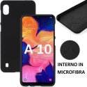 CUSTODIA per SAMSUNG GALAXY A10 (SM-A105) IN SILICONE CON EFFETTO SOFT TOUCH ED INTERNO IN MICROFIBRA COLORE NERO