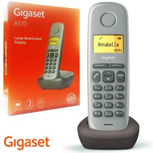 CORDLESS CON DISPLAY IDENTIFICATIVO CHIAMANTE E CRONOLOGIA DELLE CHIAMATE COLORE UMBRA A170 GIGASET