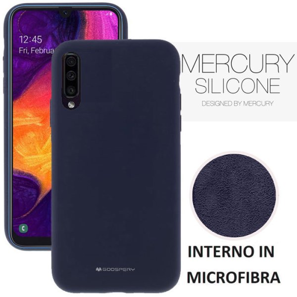 CUSTODIA per SAMSUNG GALAXY A50 (A505), A30s (A307), A50s (A507) - IN SILICONE INTERNO IN MICROFIBRA BLU ALTA QUALITA' MERCURY