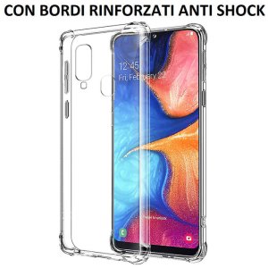 CUSTODIA per SAMSUNG GALAXY A20e (SM-A202) IN GEL TPU TRASPARENTE SLIM 0,5mm CON BORDI RINFORZATI ANTI SHOCK