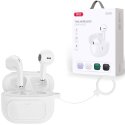 AURICOLARI BLUETOOTH 5.1 CON COMANDI TOUCH E INDICATORE LED COLORE BIANCO + CUSTODIA IN TPU E LACCIO CON ANELLO XO X26