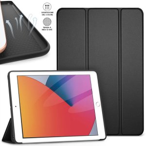 CUSTODIA per APPLE IPAD 2019, 2020, 2021 (10.2") FLIP ORIZZONTALE CON STAND E INTERNO IN TPU SILICONE NERO 32808104 SWISSTEN