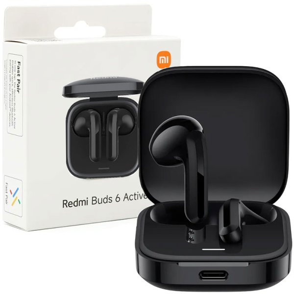 AURICOLARI BLUETOOTH 5.4 XIAOMI REDMI BUDS 6 ACTIVE CON SUPPORTO PER GOOGLE FAST PAIR COLORE NERO BHR8396GL