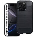 CUSTODIA per APPLE IPHONE 16 PRO MAX (6.9") IN GEL TPU SILICONE COLORE NERO EFFETTO METALLICO CON INSERTI FANTASIA CARBONIO