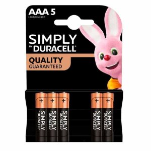 BATTERIE MINISTILO AAA LR03 1.5V ALKALINE MN2400 BLISTER 5 PEZZI DURACELL