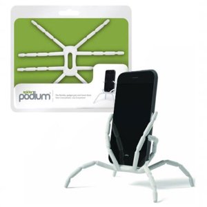 SUPPORTO SPIDER PODIUM UNIVERSALE PIEGHEVOLE DA TAVOLO, AUTO, BICI per SMARTPHONE COLORE BIANCO XL-813