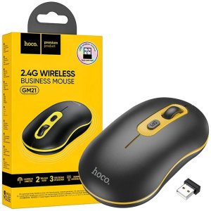 MOUSE WIRELESS 2.4G RISOLUZIONE 1200 DPI CON 4 TASTI E ROTELLINA SCROLL - CONFORTEVOLE E SILENZIOSO COLORE NERO GM14 HOCO